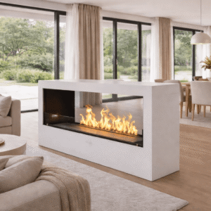 Nuri Fire Modena 1000 - Freestanding Steel Rectangle Bio-Ethanol Fireplace