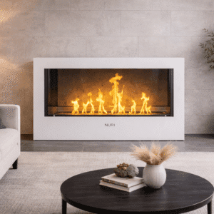 Nuri Fire Modena 1200 - Freestanding Steel Rectangle Bio-Ethanol Fireplace