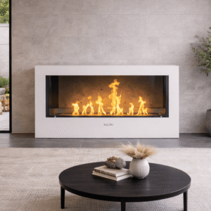 Nuri Fire Modena 1200 - Freestanding Steel Rectangle Bio-Ethanol Fireplace