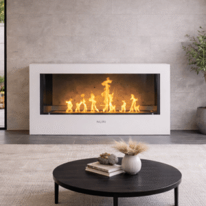 Nuri Fire Modena 1200 - Freestanding Steel Rectangle Bio-Ethanol Fireplace