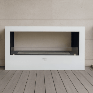 White Modena Large Rectangle Bio-Ethanol Fireplace