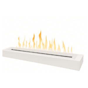 "The Milano" White Large Rectangle Bio-Ethanol Fireplace For Tables