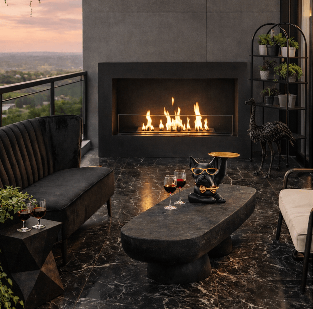 How to Create Boutique Hotel Terrace on Your Balcony – Luxury Black Moody Balcony Idea