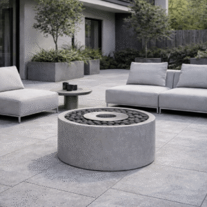 Halo Cylinder Concrete Firepit