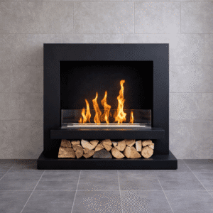 Nuri Fire Axis 900 - Freestanding Steel Rectangle Bio-Ethanol Fireplace