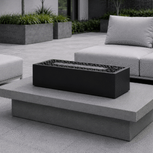 The Torino 600 Rectangle Tabletop Firepit