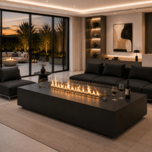 Vortex 1800 Steel Long Rectangle Bioethanol Fire Pit Table