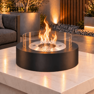 THE PUCK 550MM STEEL CYLINDER TABLETOP FIRE PIT ENTERTAINER PORTABLE